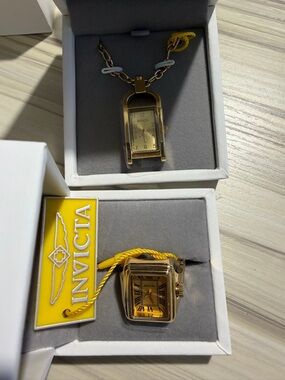 Invicta Women's Gold-Tone Pendant Watch Necklace